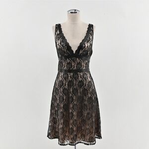 Vtg Y2k Babydoll Lace Dress‎ Size S Black Whimsigoth Sleeveless Party Twentyone